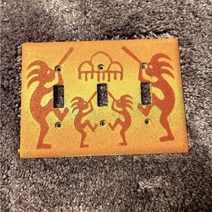 Lght switch toggle plate cover- Kokopelli Rustic Graphic-One of a kind - New